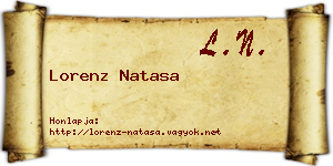 Lorenz Natasa névjegykártya